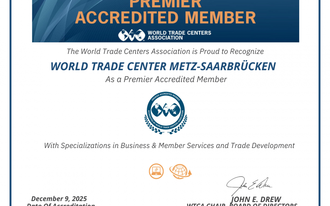 Le WTC Metz-Saarbrücken est PREMIER ACCREDITED MEMBER !